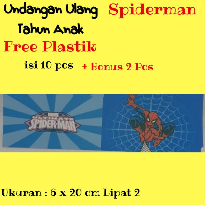 Gambar KARTU UNDANGAN ULANG TAHUN ANAK TEMA SPIDERMAN TULIS SENDIRI dari Anditha undefined Tokopedia