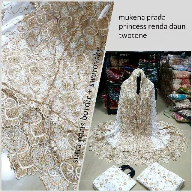 Gambar COD MUKENA SUTRA MILO RENDA DAUN TWOTONE PRINCESS JUMBO FULL BORDIR dari keyzyorahijabku undefined Tokopedia