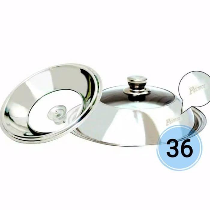 Gambar Tutup Wajan Kuali Stainless Kaca 30 cm - 36 Cm dari Home Electro undefined Tokopedia
