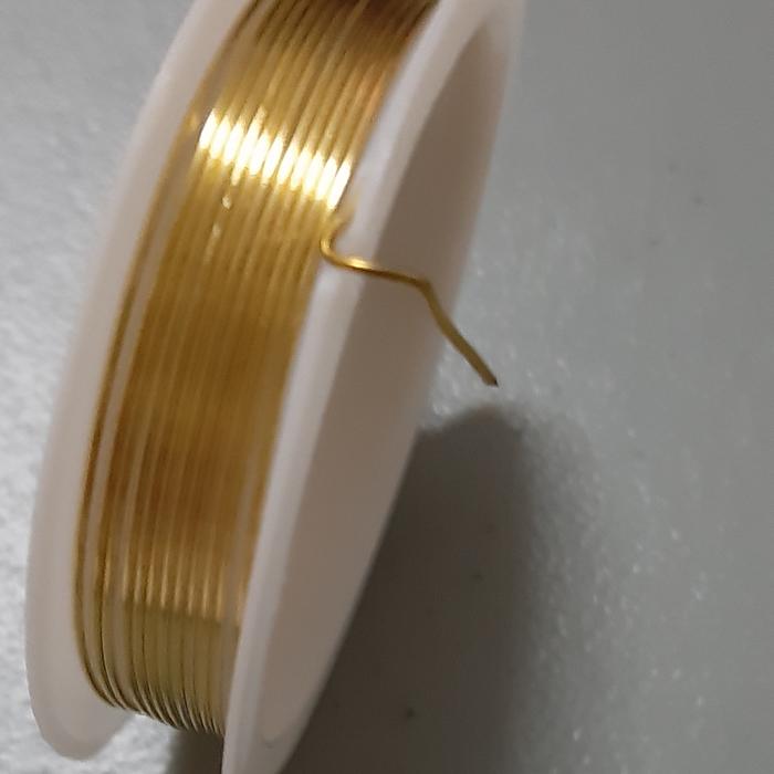 Gambar kawat asesoris dari tembaga warna silver 0,8 mm - gold dari Kursuskriya undefined Tokopedia