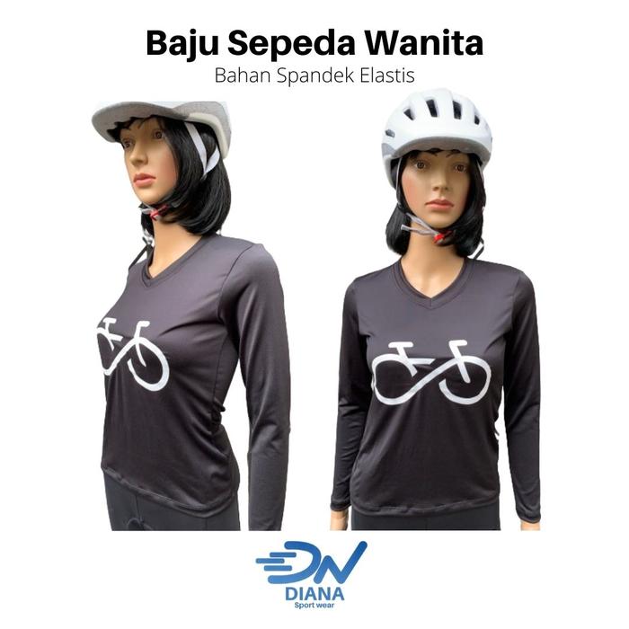Gambar Baju sepeda wanita warna hitam lengan panjang | atasan sepeda cewek - Putih, S dari DN Sportswear Official undefined Tokopedia