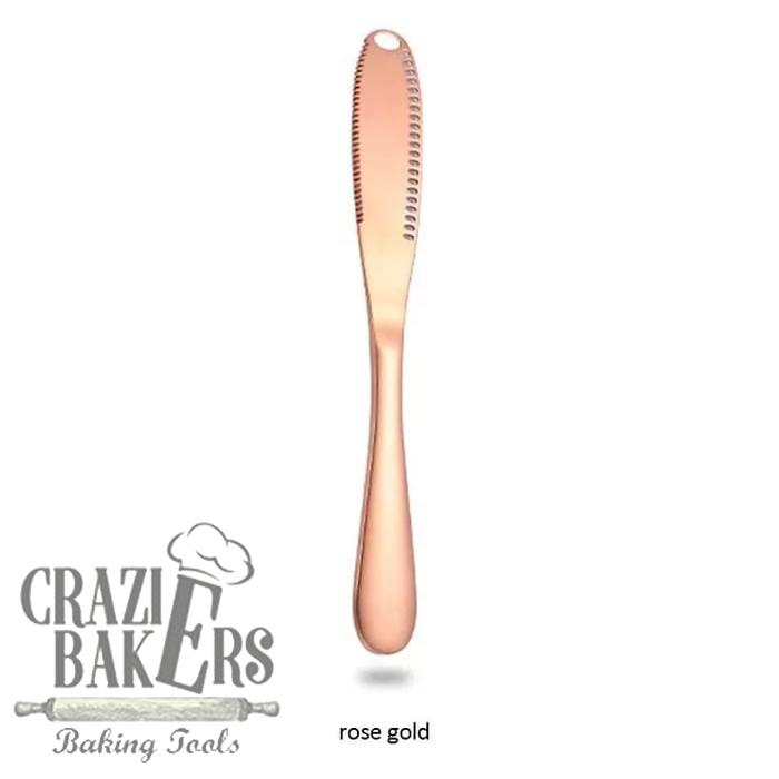 Gambar Pisau Mentega Serbaguna Stainless Steel Butter Cutter Spreader - Rose Gold dari Crazie Bakers Baking Tools undefined Tokopedia