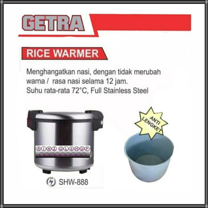 Gambar SHW-888 GETRA RICE COOKER SHW888 ELECTRIC RICE WARMER COMERCIAL 20L dari Rinz olshop undefined Tokopedia