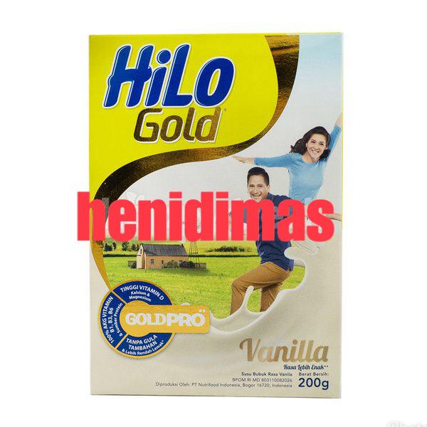 Gambar HiLo Gold Tinggi Kalsium Kurang Lemak Rasa Vanila 51+ Tahun 200g dari henidimas undefined Tokopedia