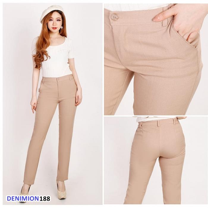 Gambar Celana Kantor Wanita / Celana Panjang Wanita / Celana Kerja Wanita - 188 Krem, XXXL dari Go-Jeans undefined Tokopedia