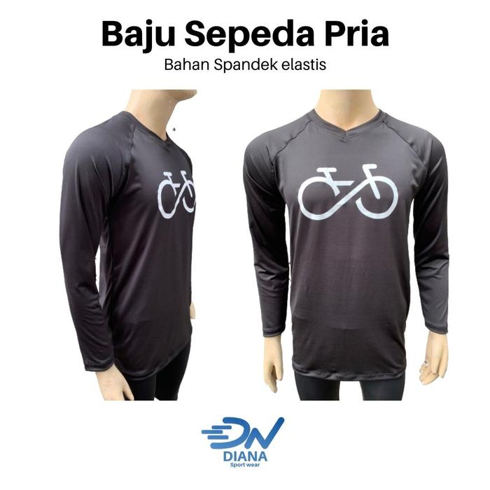 Gambar Baju sepeda pria lengan panjang warna hitam | pakaian sepeda cowok - S dari DN Sportswear Official undefined Tokopedia