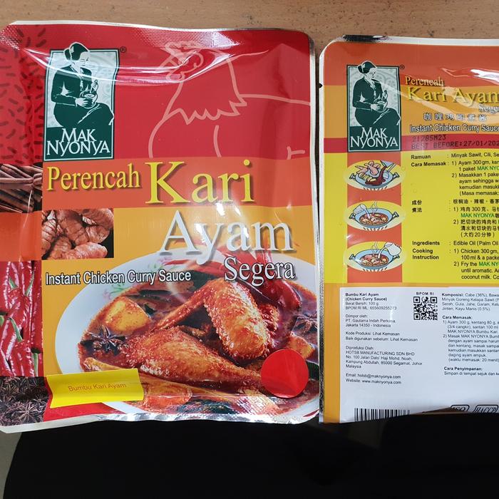 Jual Bumbu Masak Malaysia Mak Nyonya Kari Ayam Sauce Kota Tangerang Visionart Indonesia Tokopedia