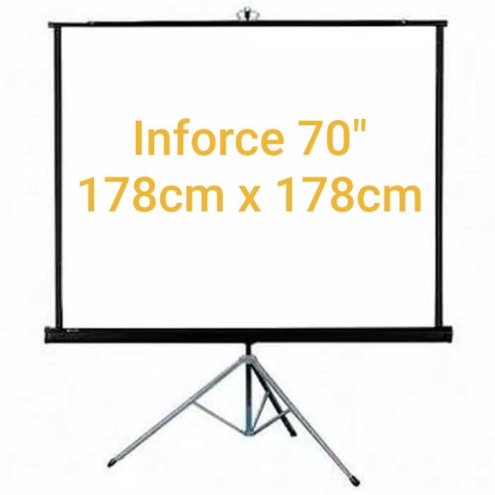 Gambar SCREEN PROJECTOR TRIPOD 70X70 LAYAR PROYEKTOR TRIPOD SCREEN 70" - Inforce 70 Inci dari ZAINDO KOMPUTER ONLINE undefined Tokopedia