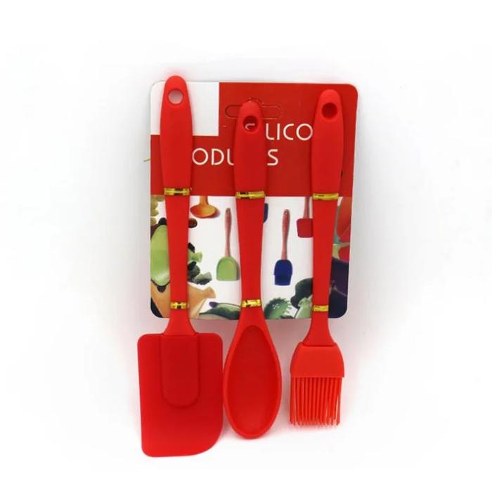 Gambar Spatula Set Spoon/Kuas Spatula Silikon Set - Merah dari Opal Baking Tools undefined Tokopedia
