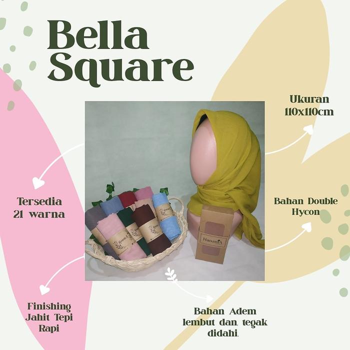 Gambar COD HIJAB SEGIEMPAT BELLA SQUARE PREMIUM dari ineedhanania_id undefined Tokopedia