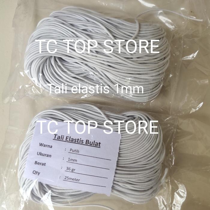 Gambar Tali Elastis bulat / tali string / tali karet 1mm (25 meter) - Putih dari TC TOP STORE undefined Tokopedia