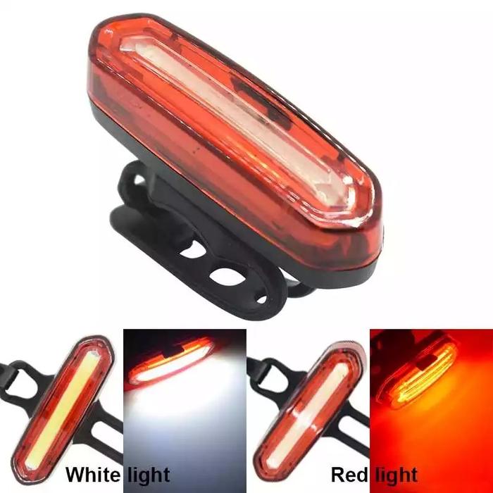 Gambar Lampu Sepeda Cob 1860 rechargerable Led Merah Putih Bicycle Tali Light dari Cybercyber undefined Tokopedia