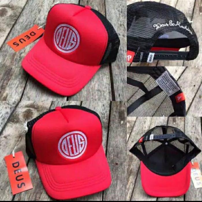 Gambar Topi Deus Ex Machina Baylands Trucker Original made in Australia - Merah dari Freddy Anggoro undefined Tokopedia