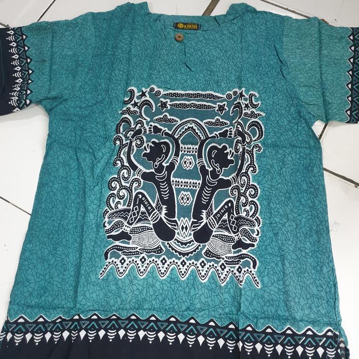 Gambar baju bali bahan rayon bagus motip wayang duduk ukuran XL dasar warna - Hijau, XL dari Queenshashop_NEW undefined Tokopedia