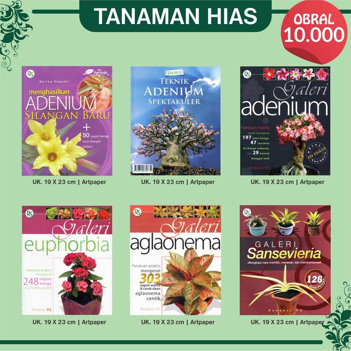 Gambar BUKU OBRAL ANEKA TANAMAN HIAS ORIGINAL |2| Rp. 10.000 - Adenium ungu dari Pustaka Baru Press Kab. Bantul Tokopedia