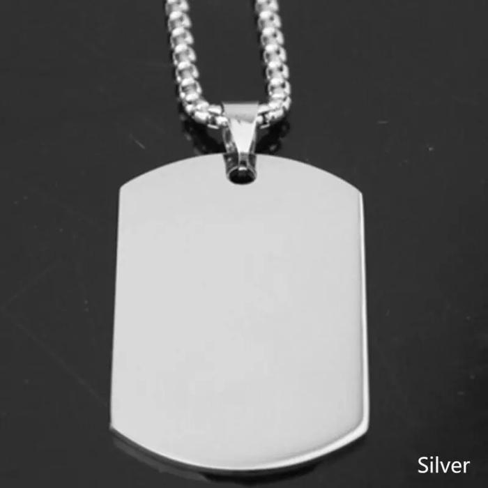 Gambar Kalung Pria Cowok Titanium 316L Liontin Dogtag Tentara - Silver dari JEPARA_STORE undefined Tokopedia