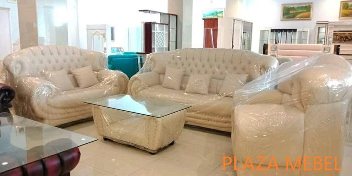Gambar Sofa Kursi Tamu 321 Jumbo Besar Mewah Sanpaolo + Meja - Cream dari Plaza Mebel_NEW undefined Tokopedia