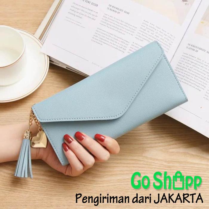 Gambar [PJ001]Dompet Panjang Wanita - Dompet Wanita - Dompet Wanita Terbaru - Biru Muda dari GO SHOPP undefined Tokopedia