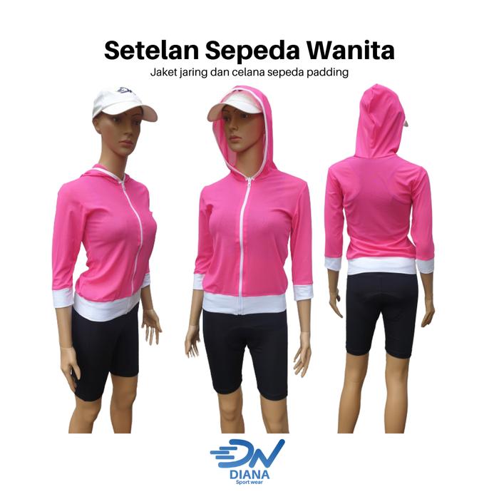 Gambar Setelan jaket sepeda wanita dan celana sepeda padding busa cewe - S dari DN Sportswear Official undefined Tokopedia