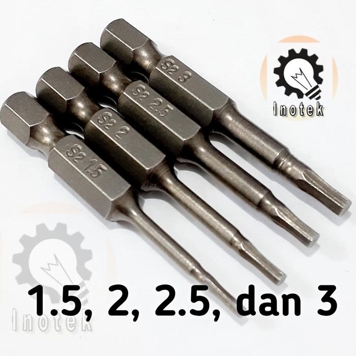 Gambar Hex Socket Bit 4pcs Mata Obeng Hex 5cm - kecil dari Inotek undefined Tokopedia