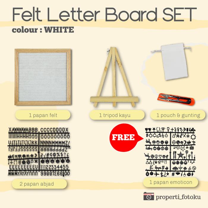 Gambar Felt letter board / papan tulisan - Putih dari propertifotoku undefined Tokopedia