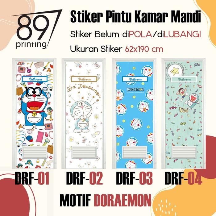 Gambar Stiker Pintu Kamar Mandi - Doraemon dari CV. 89 Printing undefined Tokopedia