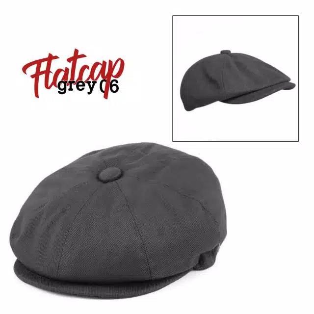 Gambar topi flat cap/topi newsboy cap/topi copet/topi mafia/peaky blinders - Abu-abu dari juragan rezeki undefined Tokopedia