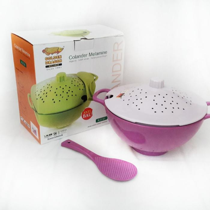Gambar golden dragon colander tempat nasi tutup dan centong - Merah dari nomushop undefined Tokopedia