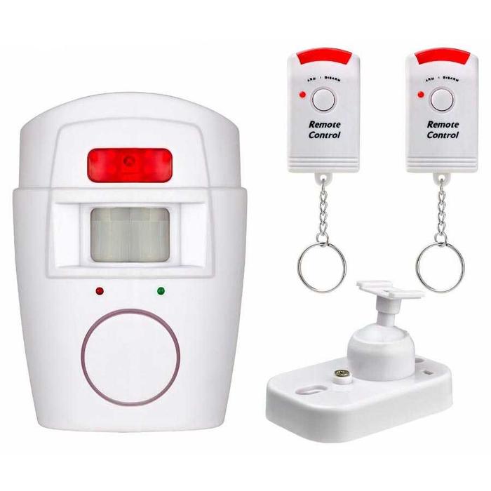 Gambar Alarm Anti Maling Infrared PIR Sensor Gerak 2 Remote - Putih dari conngallery undefined Tokopedia
