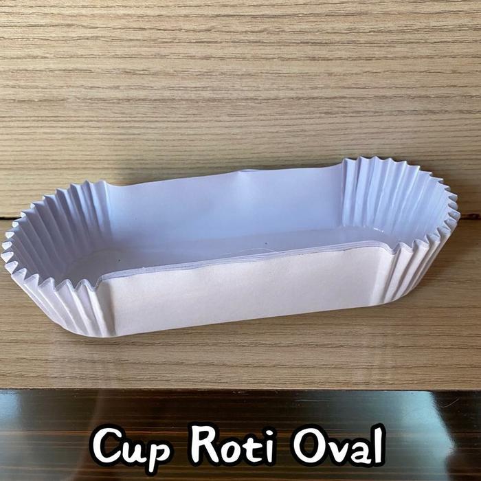 Gambar Cup Roti Oval uk. 200x100 ~ Brown & White - 50 pcs, Putih dari bintangjayaplast undefined Tokopedia