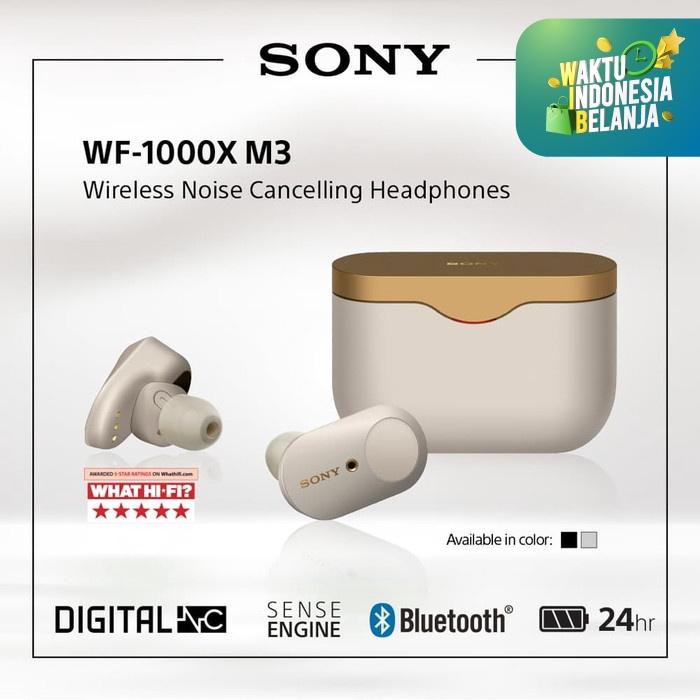 Jual SONY WF-1000XM3 Wireless Noise Cancelling Headphones Silver