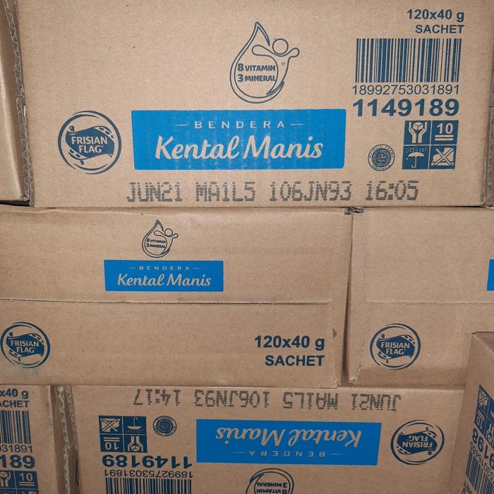 Gambar susu bendera kental manis sachet 1 dus isi 120pcsx 40g - susu putih dari Anugrah Jaya Bandung AJ undefined Tokopedia