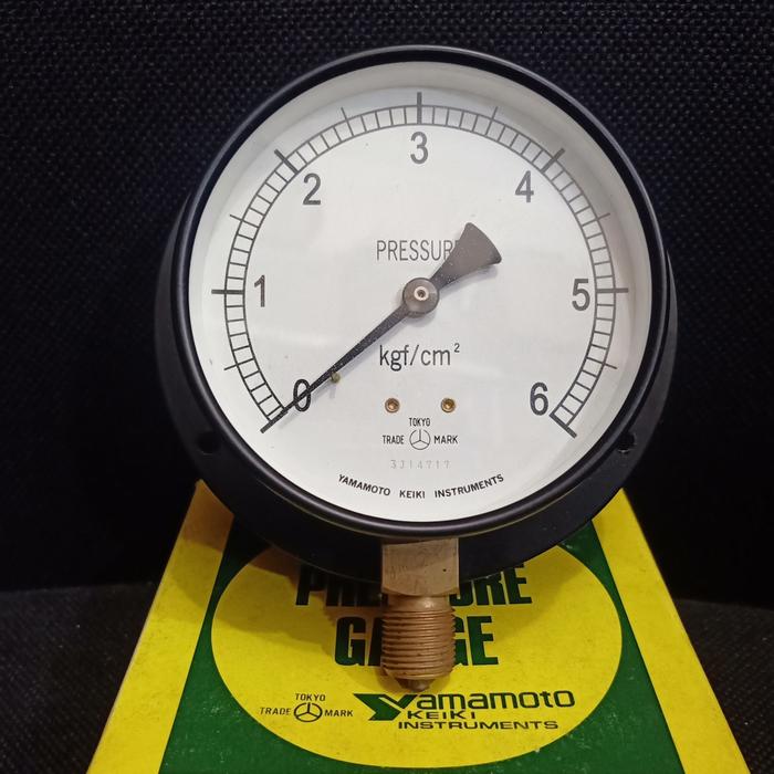 Jual Pressure gauge YAMAMOTO KEIKI Diameter 4 inchi 6kg Koneksi 3/8