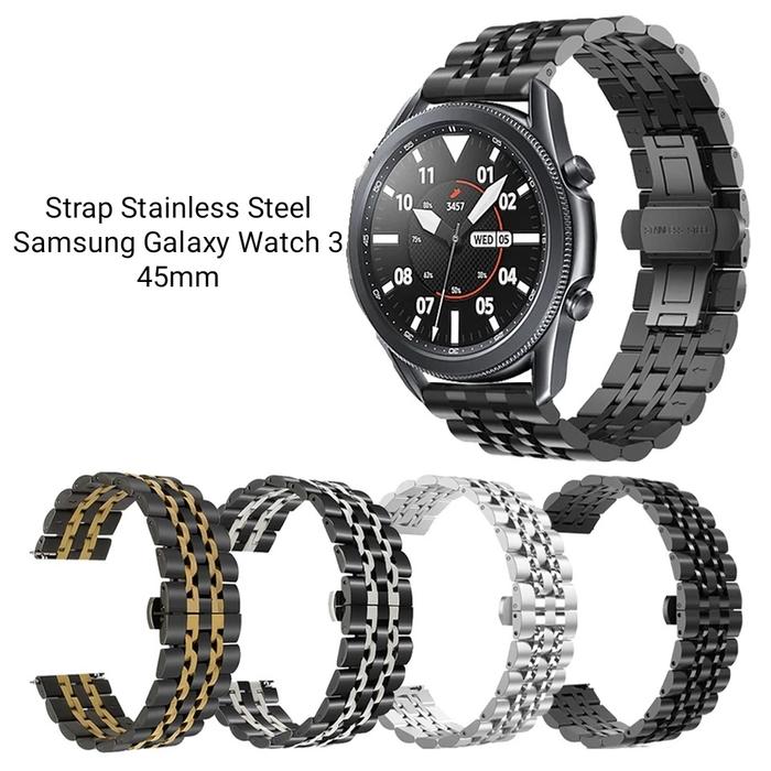 STRAP TALI JAM STAINLESS STEEL 7BEADS SAMSUNG GALAXY WATCH 45MM 22MM  SILVER