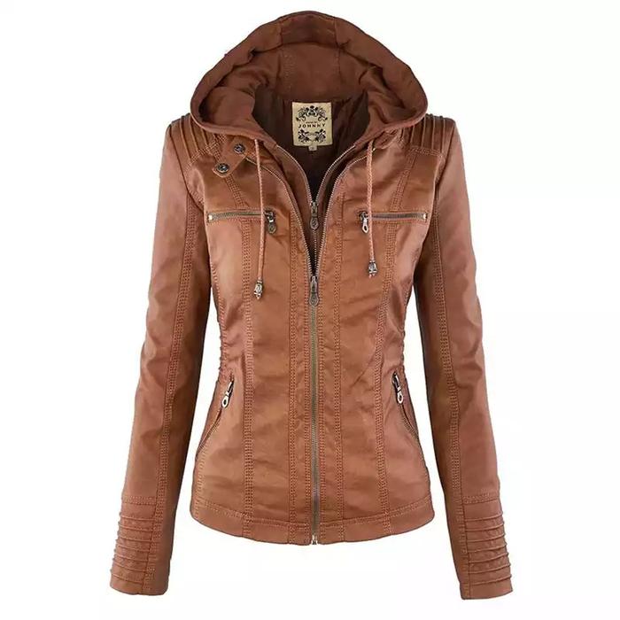 Gambar jaket kulit hoodie wanita asli domba garut super original - tan, XXL dari rumah jaket kulit_NEW undefined 4 Tokopedia