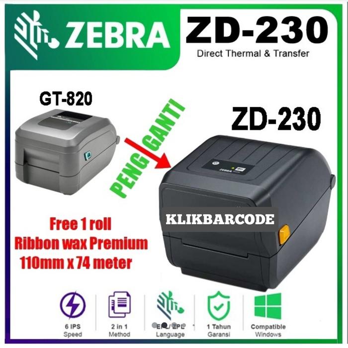 Gambar BARCODE PRINTER ZEBRA GT-820 / GT820 / GT 820 ( HARGA PROMO ) dari KLIKBARCODE undefined Tokopedia