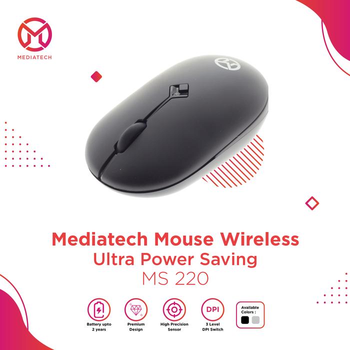 Gambar Mediatech Ultra Power Saving Mouse MS 220 - 50065 - Hitam dari Mediatech Travel Gadget Kota Administrasi Jakarta Utara Tokopedia
