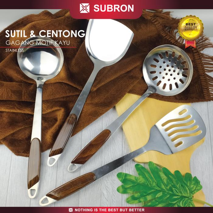 Gambar SUBRON Susuk sutil spatula centong Stainless steel Tebal panjang motif - Sutil Lubang dari SUBRON KITCHENWARE undefined Tokopedia