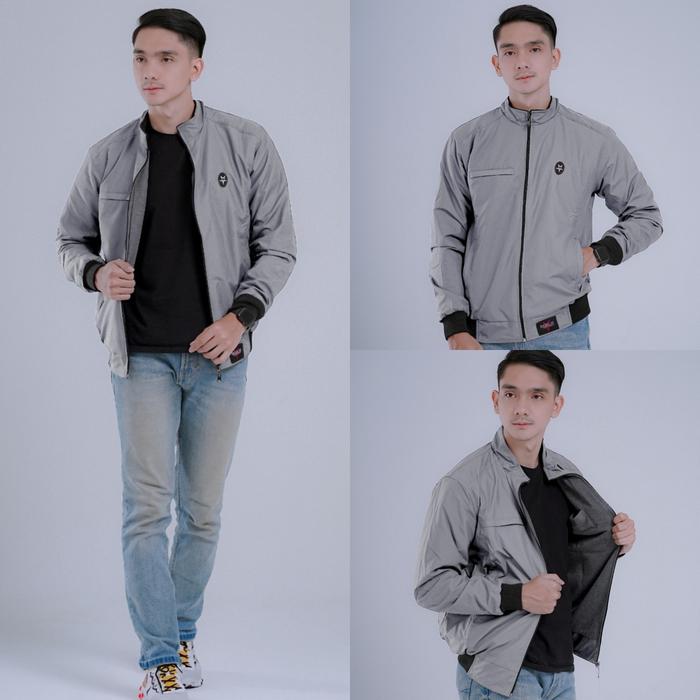 Gambar TERBARU !!! JAKET Pria casual JAKET Pria Harian Sgm original rebel id - abu muda, L dari Distro Arto Store undefined Tokopedia