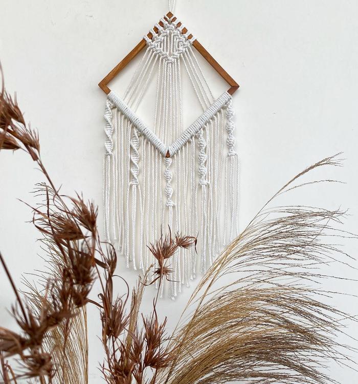 Gambar MACRAME HIASAN DINDING UNIK DEKORASI KAMAR CAFE BOHO DECOR HOME K-04 dari The Art Of Macrame undefined Tokopedia