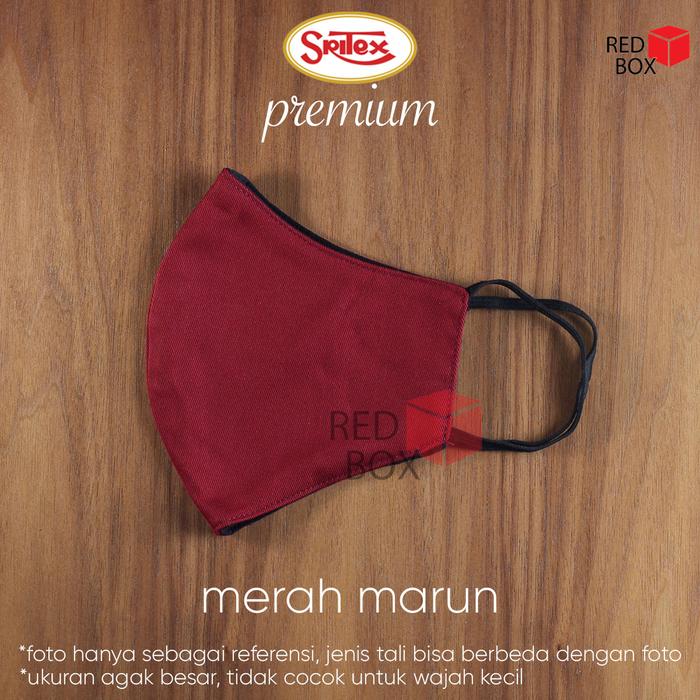 Gambar Masker Sritex Warna Premium Earloop Kain Non Medis Original Anti Air - Merah Marun dari redbox corner undefined Tokopedia