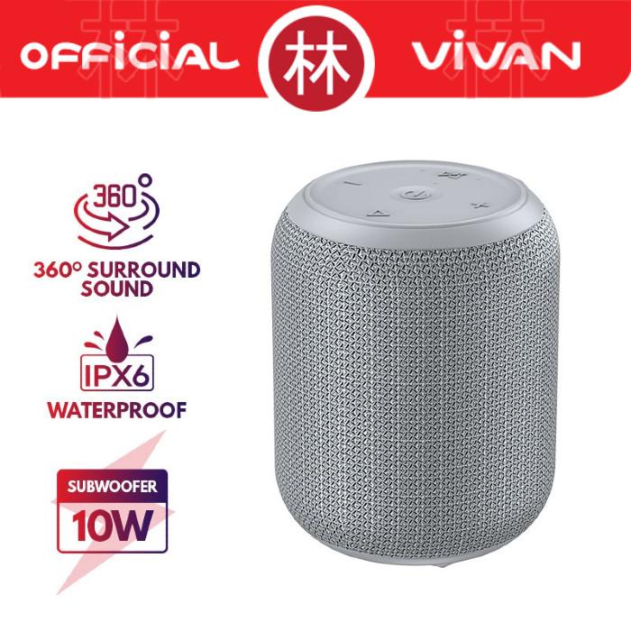 Gambar Vivan VS12 360° Surround Sound IP6X Waterproof Speaker Bluetooth 5.0 - Abu-abu dari Liem Group undefined Tokopedia