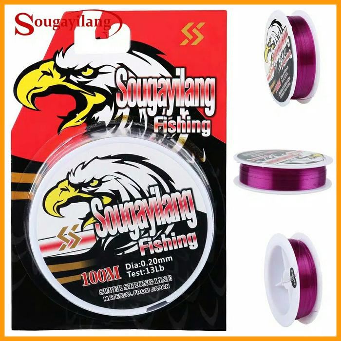 Gambar Senar Pancing 100 M / Nylon Fishing Line Merk Sougayilang Import - Ungu, 0.30 mm dari s3indoshop undefined Tokopedia