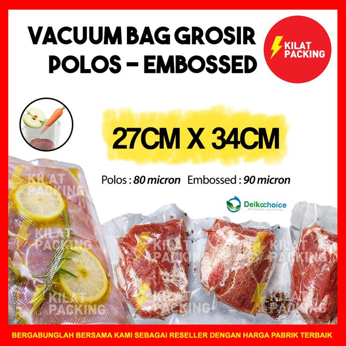 Gambar PLASTIK VACUUM VACUM VAKUM MAKANAN POLOS EMBOSSED EMBOS 27x34 SATUAN - TIPE POLOS dari kilat packing undefined Tokopedia