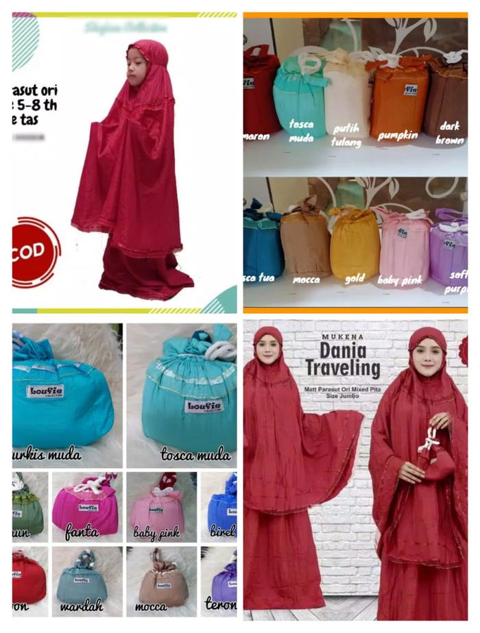 Gambar MUKENA COUPLE IBU DAN ANAK PARASUT LOUFIE ORI/MUKENA PARASUT SET - Biru Bca dari CAHAYA ONL SHOP undefined Tokopedia