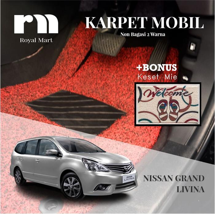 Gambar KARPET MOBIL-NISSAN GRAND LIVINA NON BAGASI 2 WARNA - BLACK GREY dari Royal Mart Official undefined Tokopedia