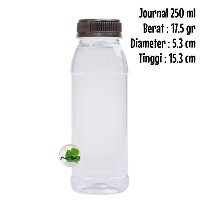 Gambar Botol 250 ml unik tebal mulus bahan PET halal MUI food grade grosir - Journal 250 ml, Tutup Hitam dari RING COLLECTION undefined Tokopedia