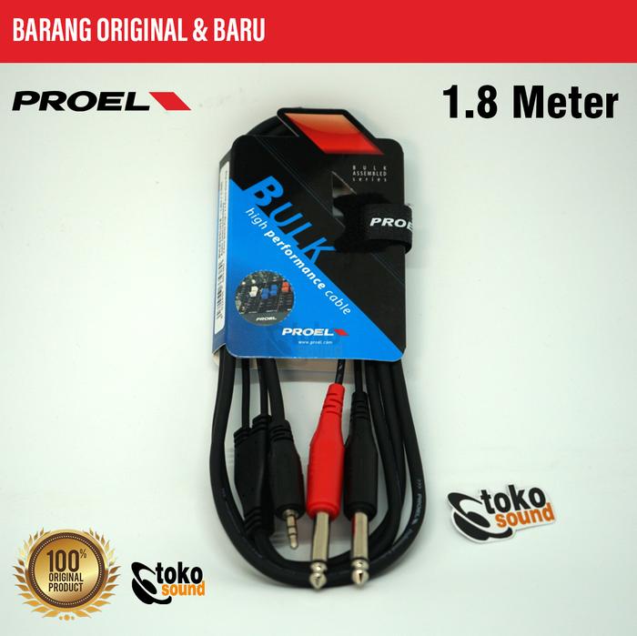 Gambar PROEL BULK505 - Adapter Cable Mini Stereo 3.5mm to Mono 6.3mm - 1.8 METER dari Tokosound Proaudio undefined Tokopedia