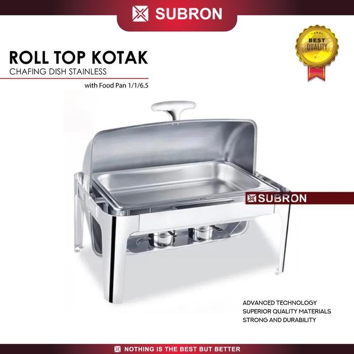 Gambar SUBRON Roll Top 9L Kaca Chafer Chafing Dish Stainless Wadah Prasmanan - Roll Top 9L dari SUBRON KITCHENWARE undefined Tokopedia