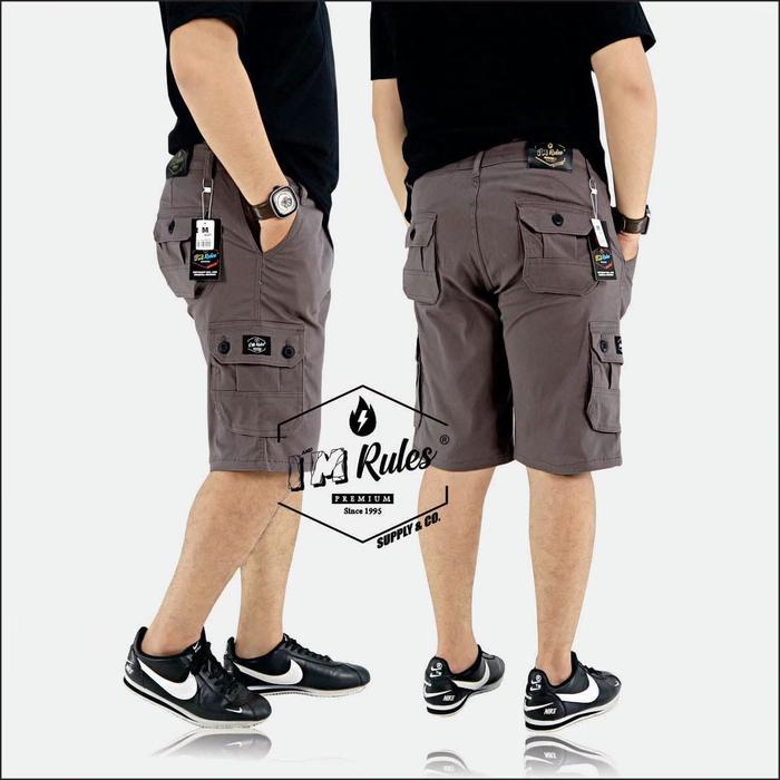 Gambar Cargo Pendek Pria Original IM RULES - Abu-abu, M (30) dari imrulesofficial undefined Tokopedia